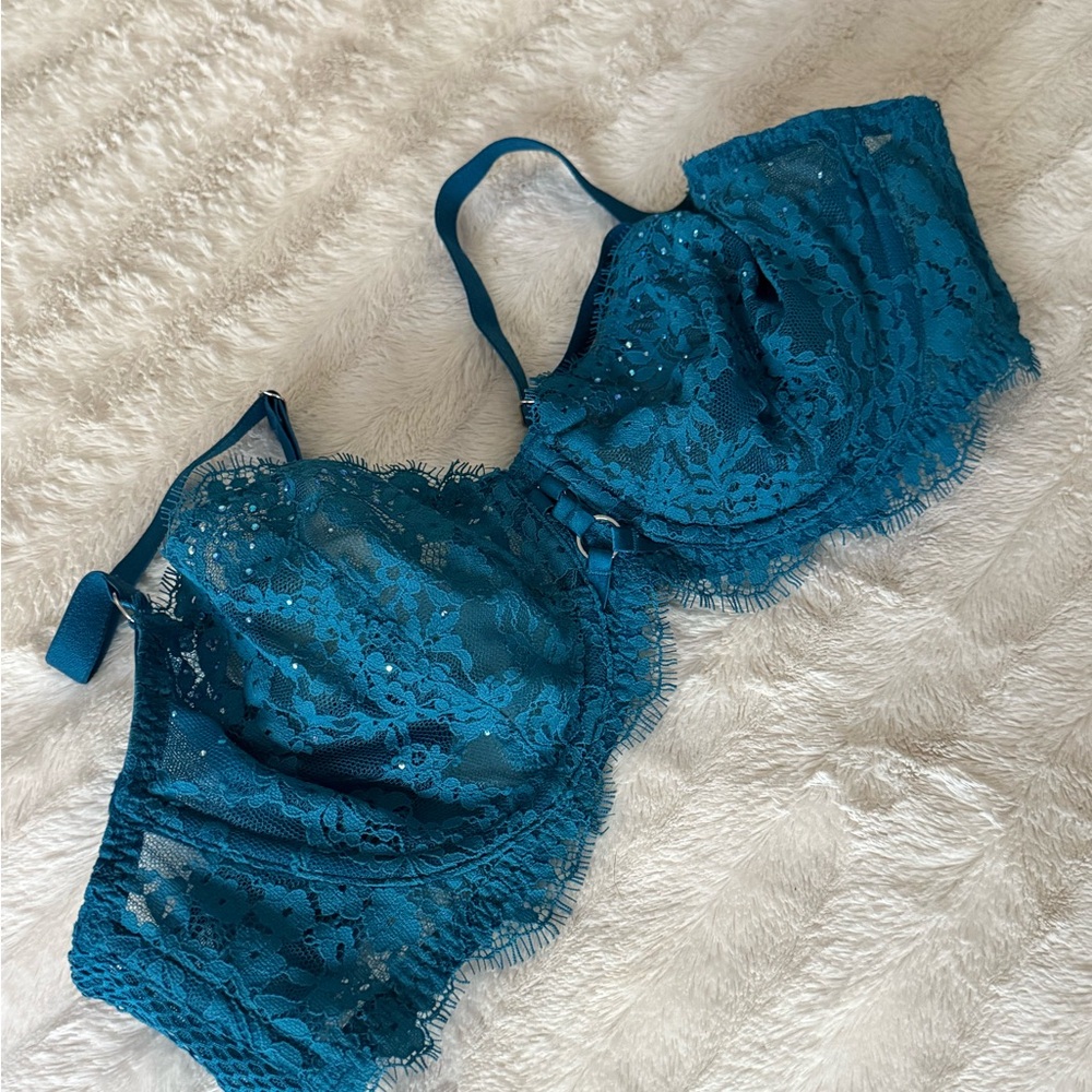 Lace Teal Bra